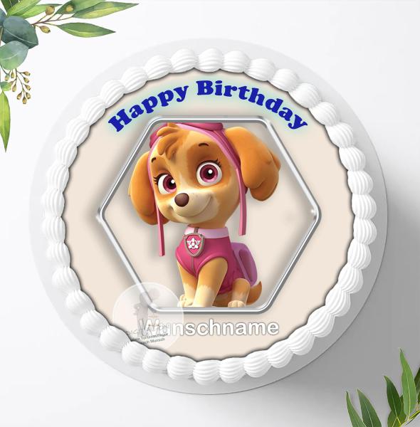 Preview: Paw Patrol Tortenaufleger mit Wunschnamen Ø 20cm, 3847